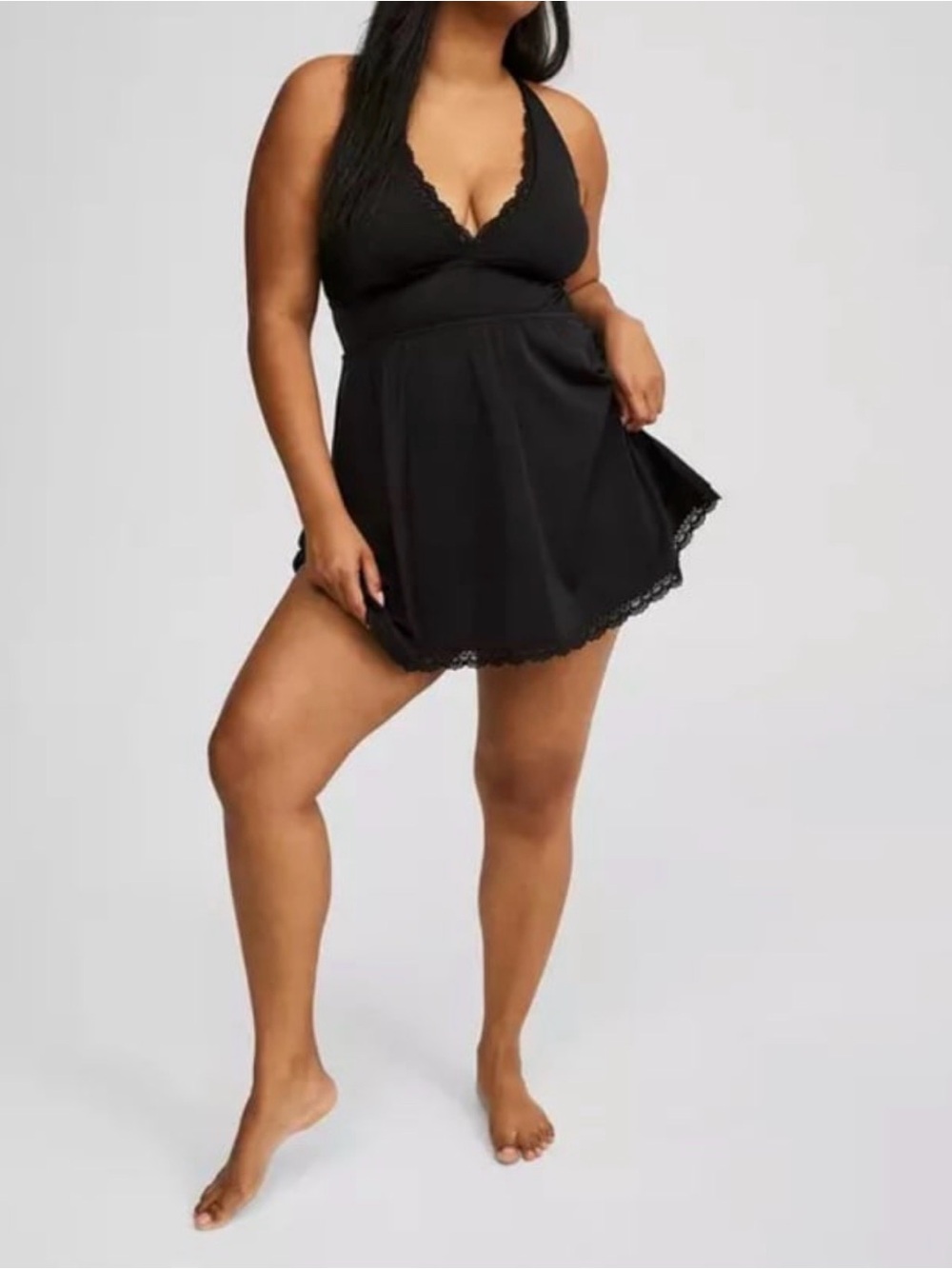 NEW Torrid Black Summer Babydoll one piece Bathing Suit Swimsuit dress 3X